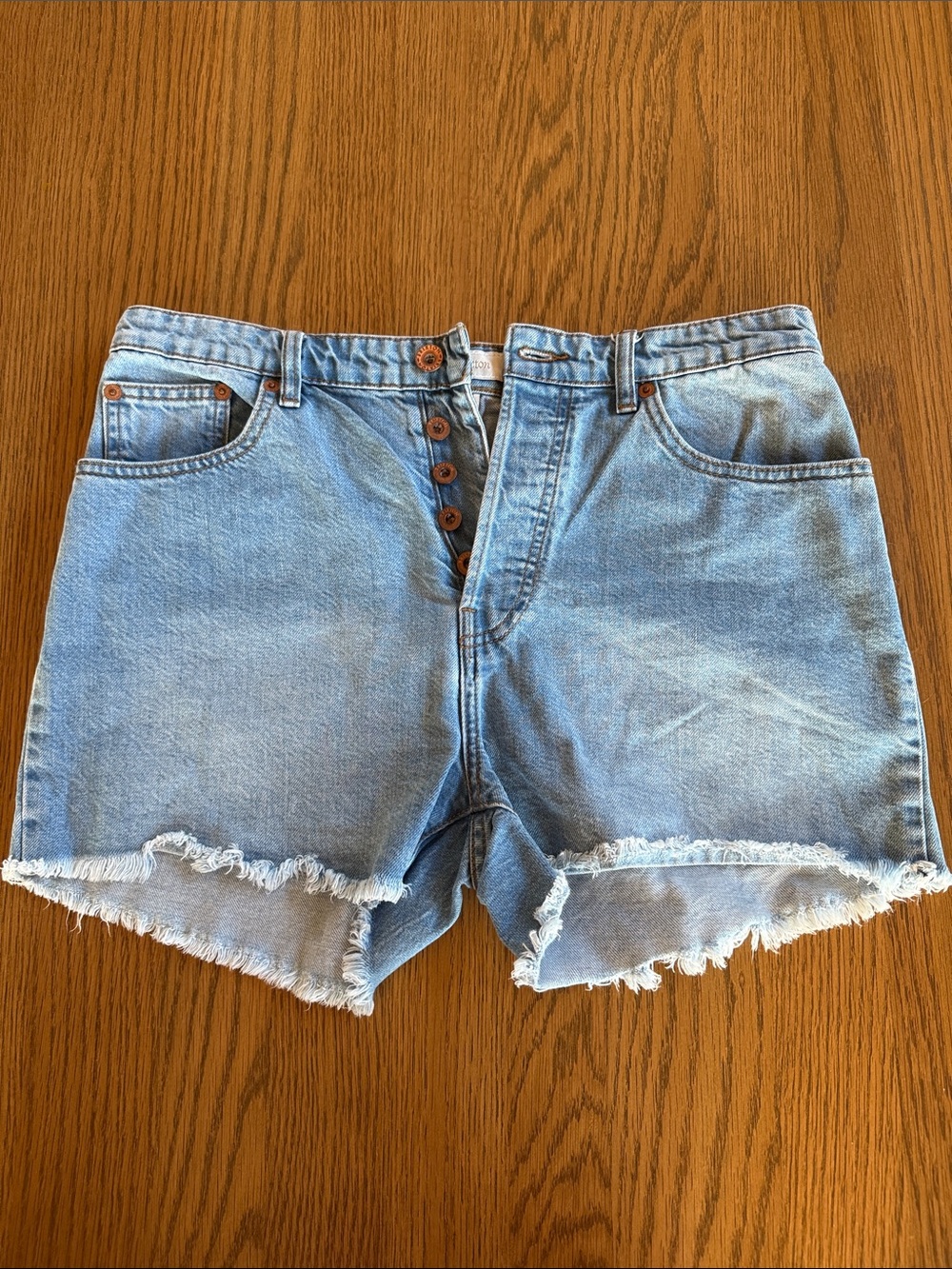 Brixton Light Blue High-Rise Denim Cutoff Shorts